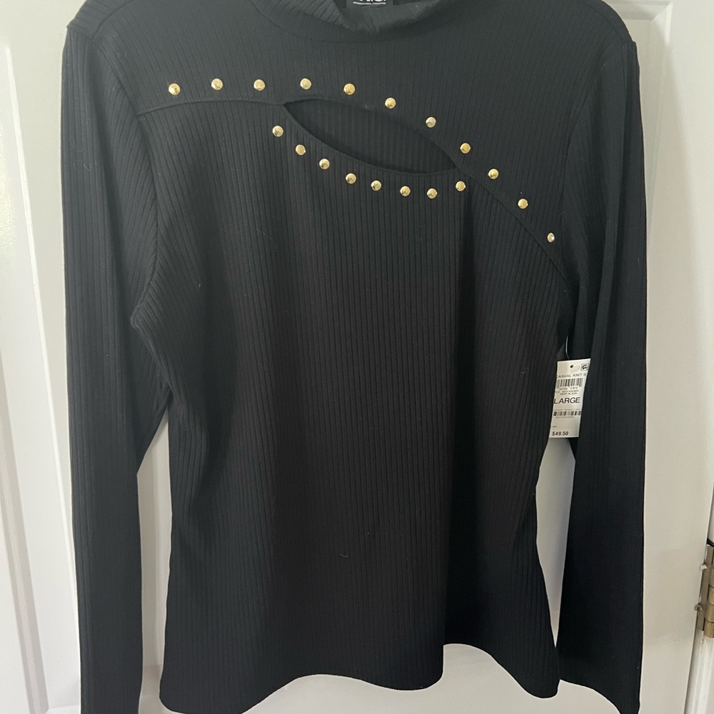 NEW TAGS INC Black Studded Women's Top